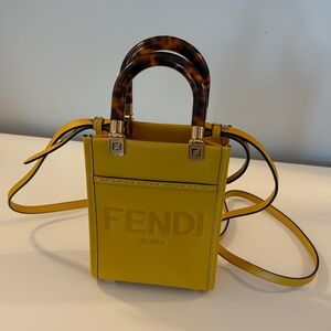 Fendi Mini Sunshine Shopper - Yellow Leather